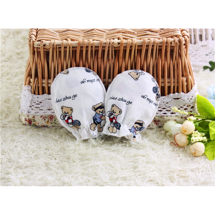 Baby Cotton Anti Scratching Gloves Newborn Protection Face Scratch Resistant Mittens - Random-25