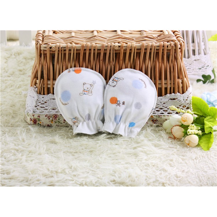 Baby Cotton Anti Scratching Gloves Newborn Protection Face Scratch Resistant Mittens - Random-27