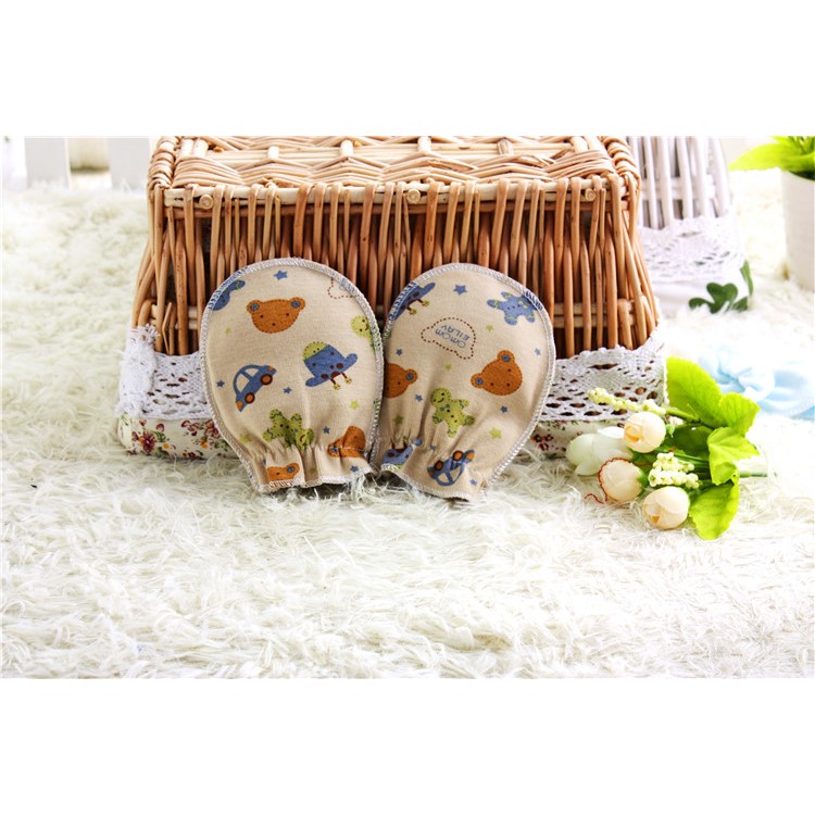 Baby Cotton Anti Scratching Gloves Newborn Protection Face Scratch Resistant Mittens - Random-29