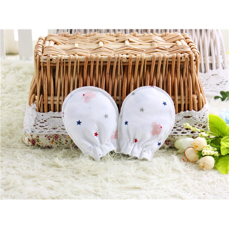 Baby Cotton Anti Scratching Gloves Newborn Protection Face Scratch Resistant Mittens - Random-31