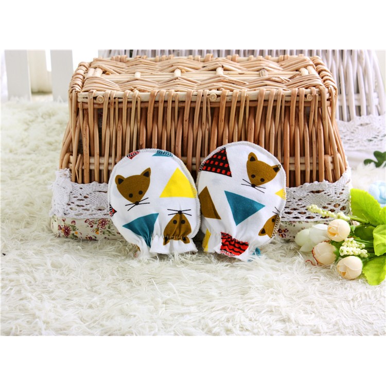 Baby Cotton Anti Scratching Gloves Newborn Protection Face Scratch Resistant Mittens - Random-35