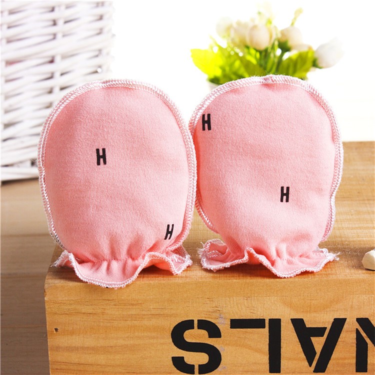 Baby Cotton Anti Scratching Gloves Newborn Protection Face Scratch Resistant Mittens - Random-4