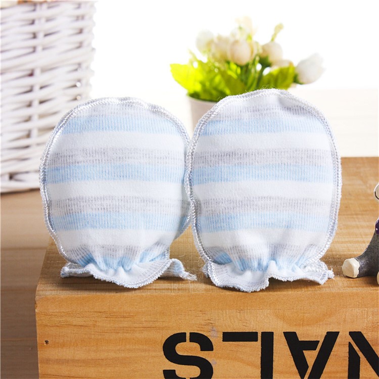 Baby Cotton Anti Scratching Gloves Newborn Protection Face Scratch Resistant Mittens - Random-5
