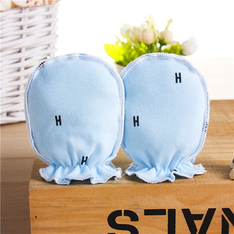 Baby Cotton Anti Scratching Gloves Newborn Protection Face Scratch Resistant Mittens - Random-9