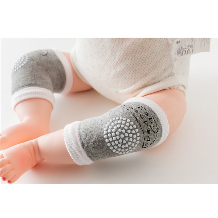 Safety Baby Anti-slip Crawling Knee Pad Elbow Cushion Protector - Light Grey-1