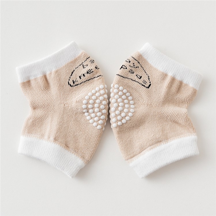 Baby Safety Anti-slip Thickened Crawling Knee Pad Elbow Cushion Protector - Khaki-2