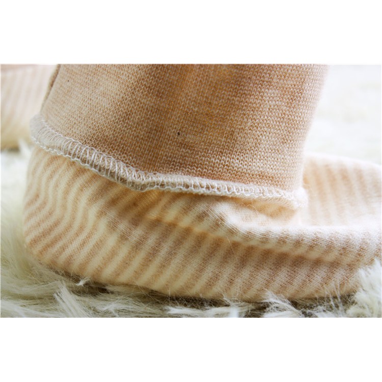 One Pair Toddler Newborn Soft Cotton Shoes Footwear Baby Socks - Khaki-5
