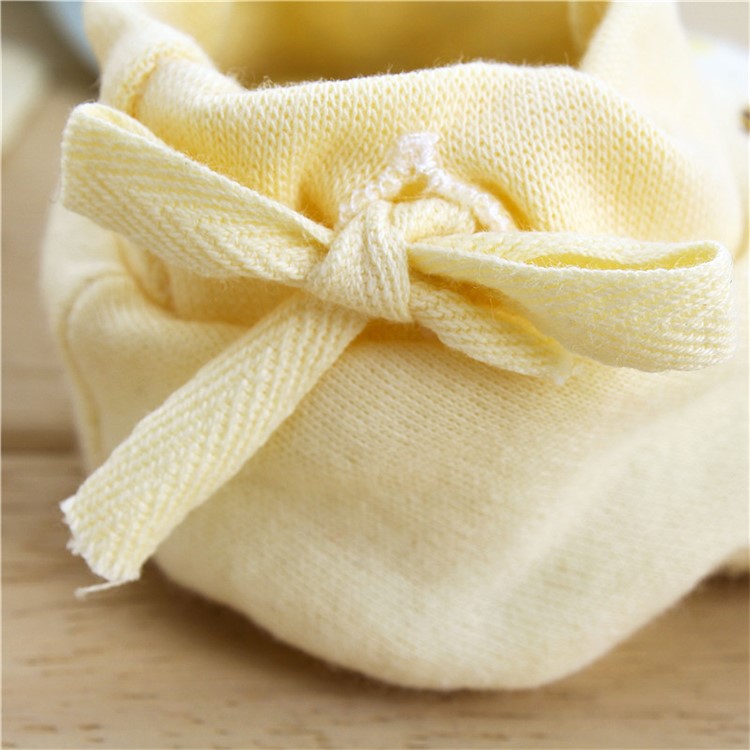 One Pair Cartoon Pattern Newborn Cotton Shoes Footwear Baby Socks - Yellow-4