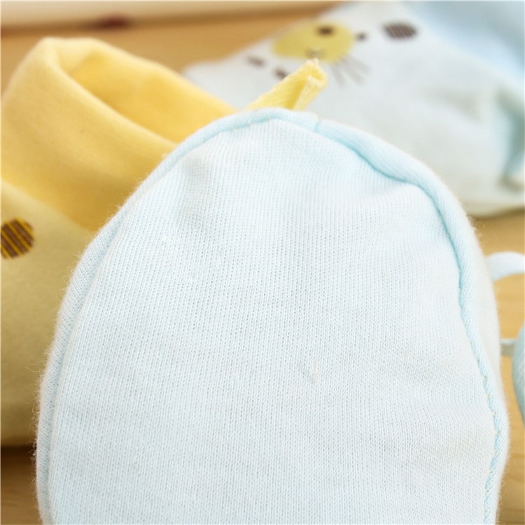 One Pair Cartoon Pattern Newborn Infant Cotton Shoes Footwear Baby Socks - Blue-2