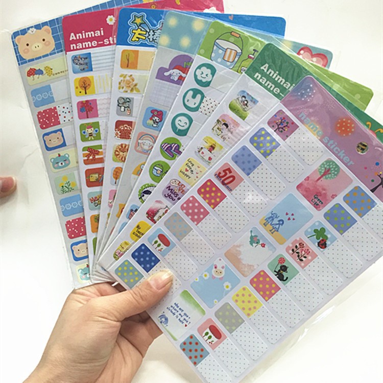 5Pcs/Set Cartoon Kindergarten Bottle Name Tags Labels Paper Stickers for Kids Children - Random-2