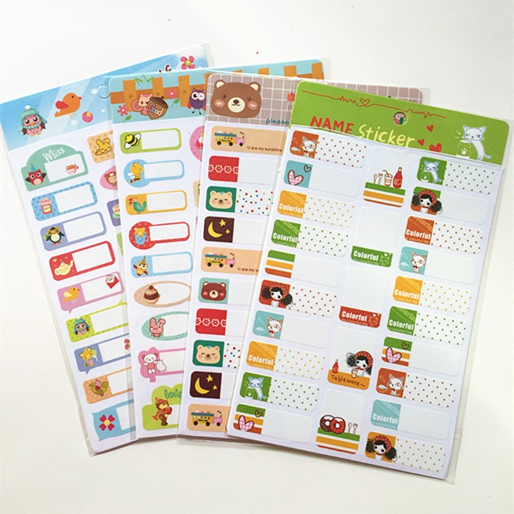5Pcs/Set Cartoon Kindergarten Bottle Name Tags Labels Paper Stickers for Kids Children - Random-3