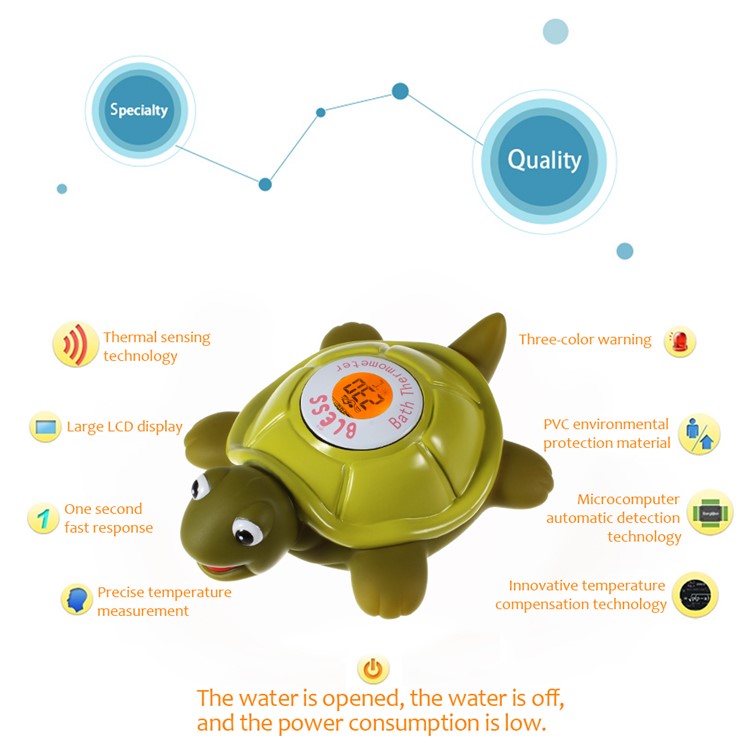 CE/FCC/RoHS/WEEE Certified Floating Baby Bath Toy Safety Temperature Thermometer - Turtle-9