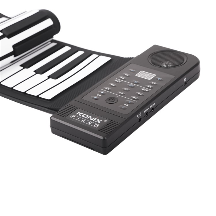 61 Keys Flexible Roll up Electronic Piano Support MIDI/External Speaker / Headphone Black / US