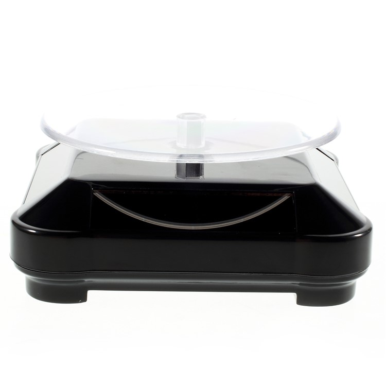 Solar Powered Rotating Showcase Display Stand for Jewelry - Black-4