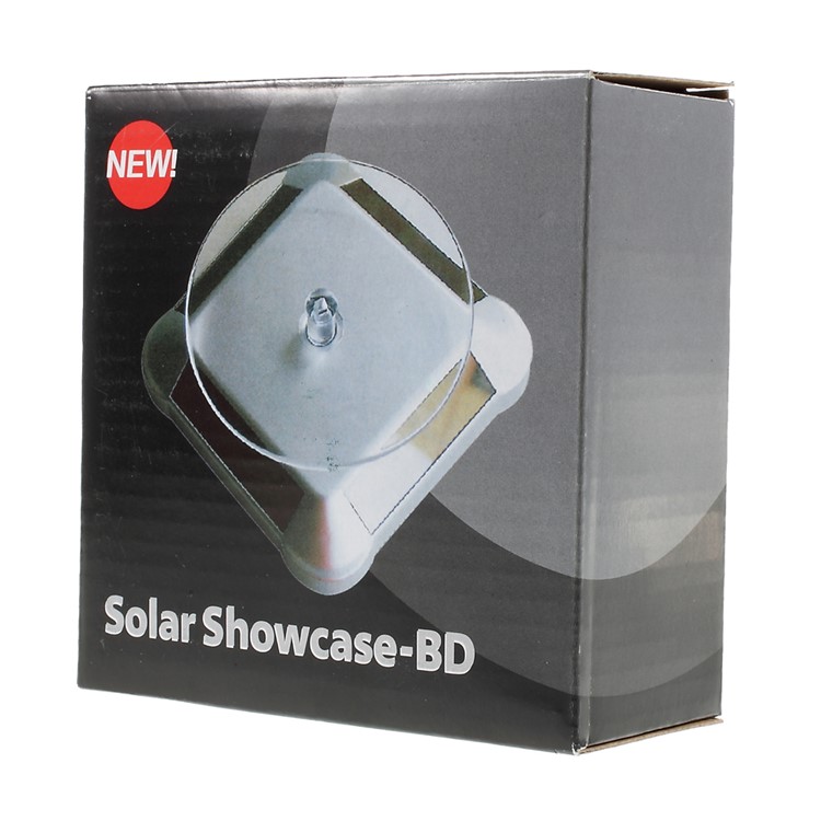 Solar Powered Rotating Showcase Display Stand for Jewelry - Black-6