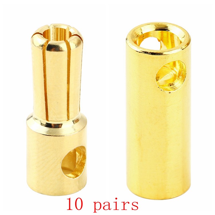 10 Paare 5,5 Mm Goldfarben Plattiert Kugel Bananenstecker (10 Männlich + 10 Weiblich) Für RC-Batterie-1