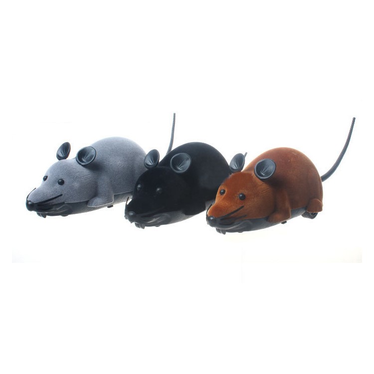 Funny Wireless Remote Control Electronic Mouse Tricky Toy for Cats Dogs Pets Kids - Black-1