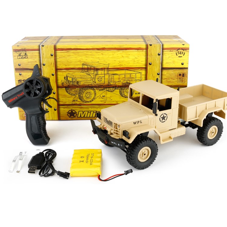 WPL-B1 1/16 Scale 2.4Ghz Military Trucks Model Vehicle Toys RC Car - Yellow-5