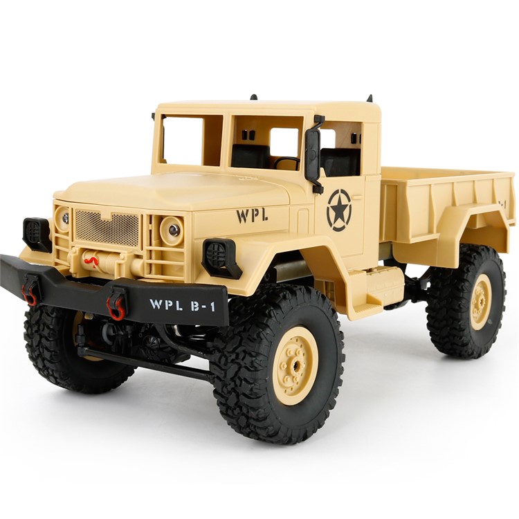 WPL-B1 1/16 Scale 2.4Ghz Military Trucks Model Vehicle Toys RC Car - Yellow-8