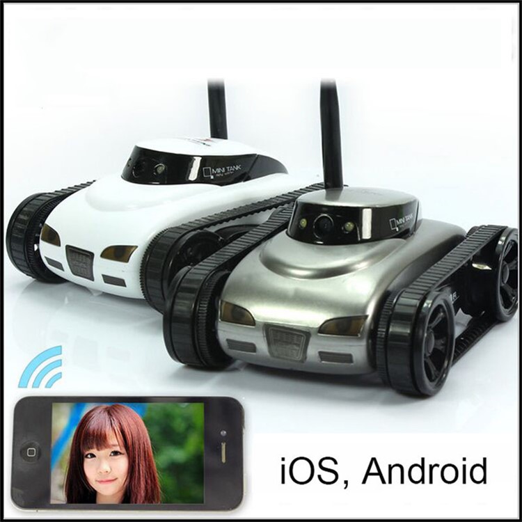 777-270 Wifi Mini Rechargeable RC Tank with 0.3MP Camera, iOS Android Phone Controller - White-7