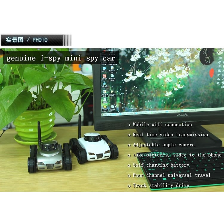 777-270 Wifi Real-time Mini RC Tank Toy with 0.3MP Camera, iOS Android Phone Controller - Silver Color-5