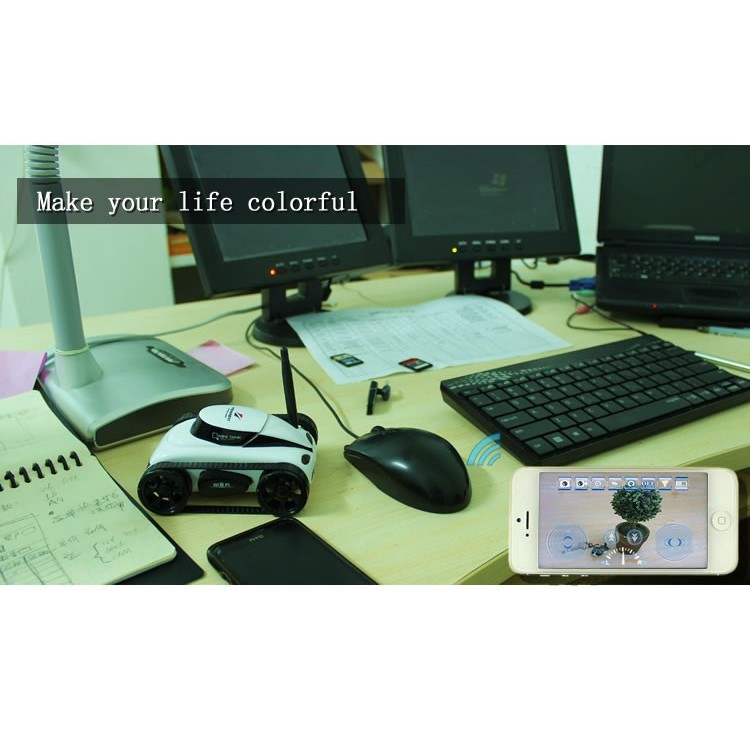 777-270 Wifi Real-time Mini RC Tank Toy with 0.3MP Camera, iOS Android Phone Controller - Silver Color-7