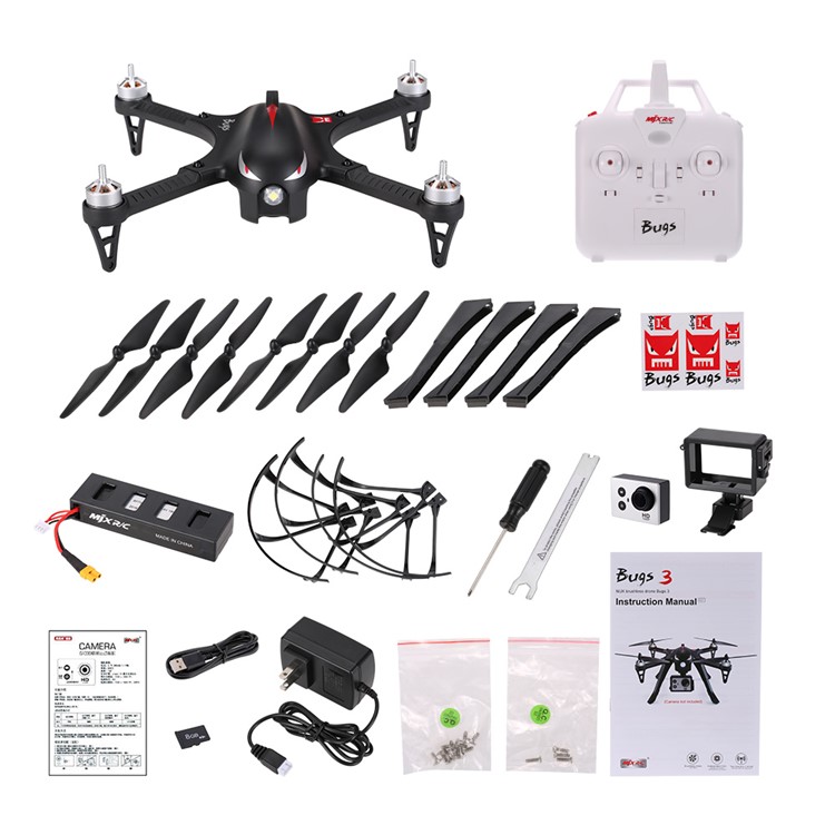 MJX B3 Bugs 3 Brushless 2.4G 6-Axis Gyro RC Drone with C4000 1080P HD Sports Camera - US Plug-6