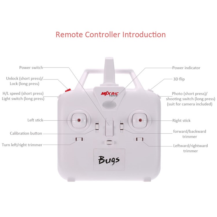 MJX B3 Bugs 3 RC Quadcopter 2,4G 6-Achs-Gyro RC Drohne Mit Sport Kamera Halterung - US-Stecker-5