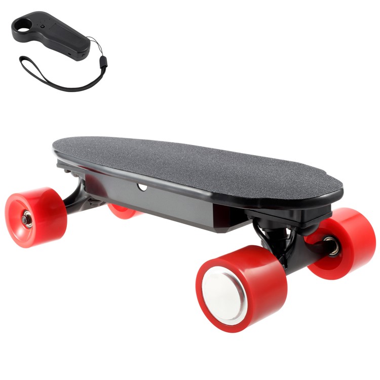 Portable 4400mAh Battery Powered 4-wheel Electric Skateboard Slide Board with Remote Controller - Red / EU Plug-1