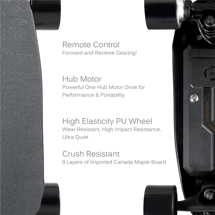 Portable Remote Control Skateboard 4400mAh Battery Powered 4-wheel Electric Slide Board - Black / US Plug-13