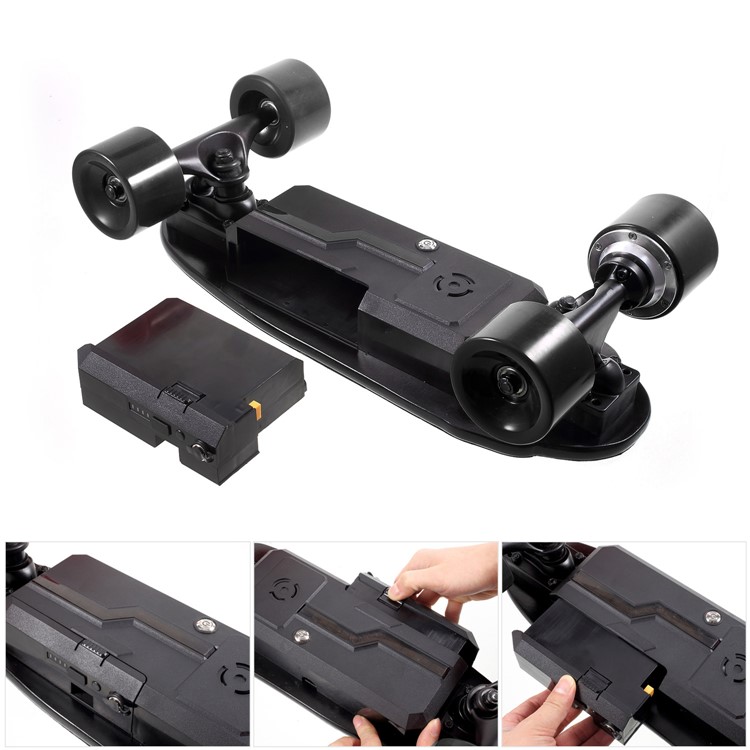 Portable Remote Control Skateboard 4400mAh Battery Powered 4-wheel Electric Slide Board - Black / US Plug-8