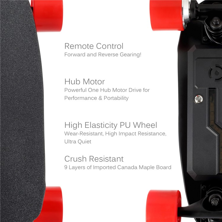 Detachable 4400mAh Battery 4-wheel Electric Skateboard Slide Board with Remote Controller - Red / UK Plug-11