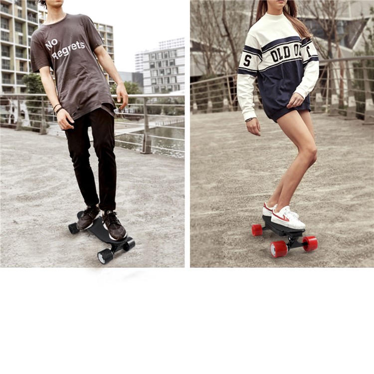 Detachable 4400mAh Battery 4-wheel Electric Skateboard Slide Board with Remote Controller - Red / UK Plug-16