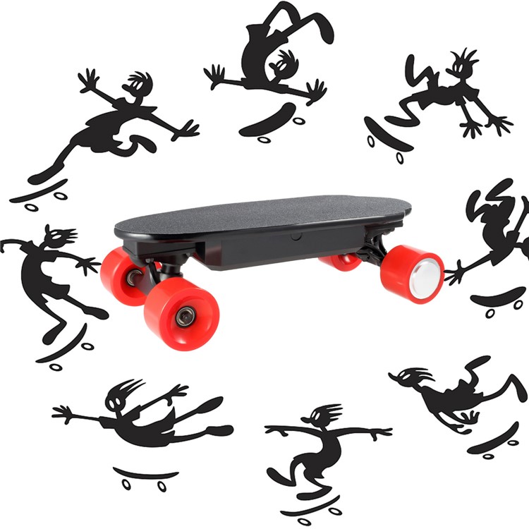 Detachable 4400mAh Battery 4-wheel Electric Skateboard Slide Board with Remote Controller - Red / UK Plug-9