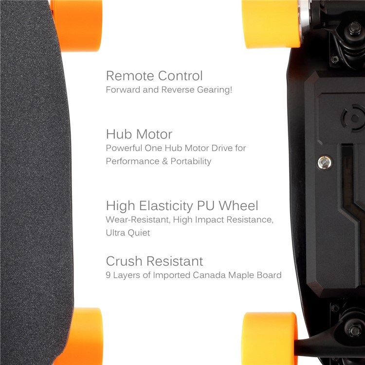 Detachable 4400mAh Battery 4-wheel Electric Skateboard Remote Control Slide Board - Orange / UK Plug-11
