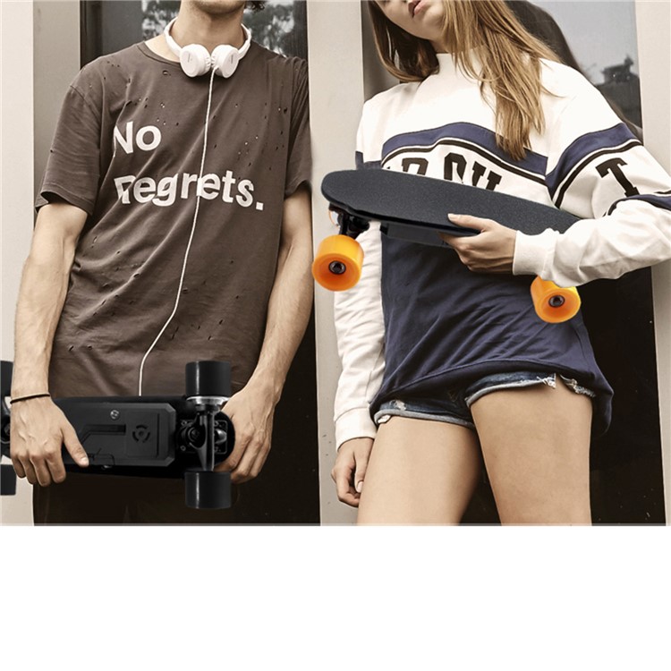 Detachable 4400mAh Battery 4-wheel Electric Skateboard Remote Control Slide Board - Orange / UK Plug-17