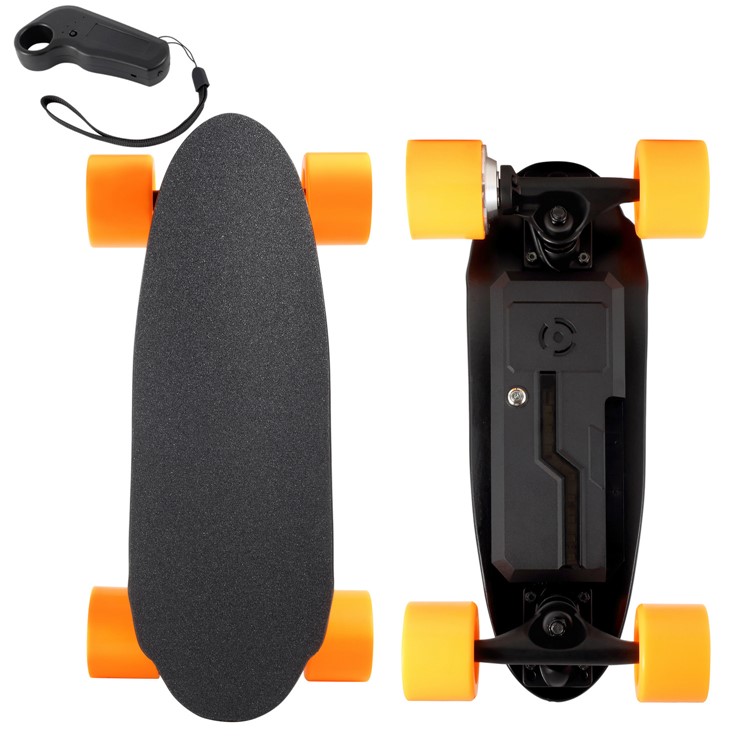 Detachable 4400mAh Battery 4-wheel Electric Skateboard Remote Control Slide Board - Orange / UK Plug-2