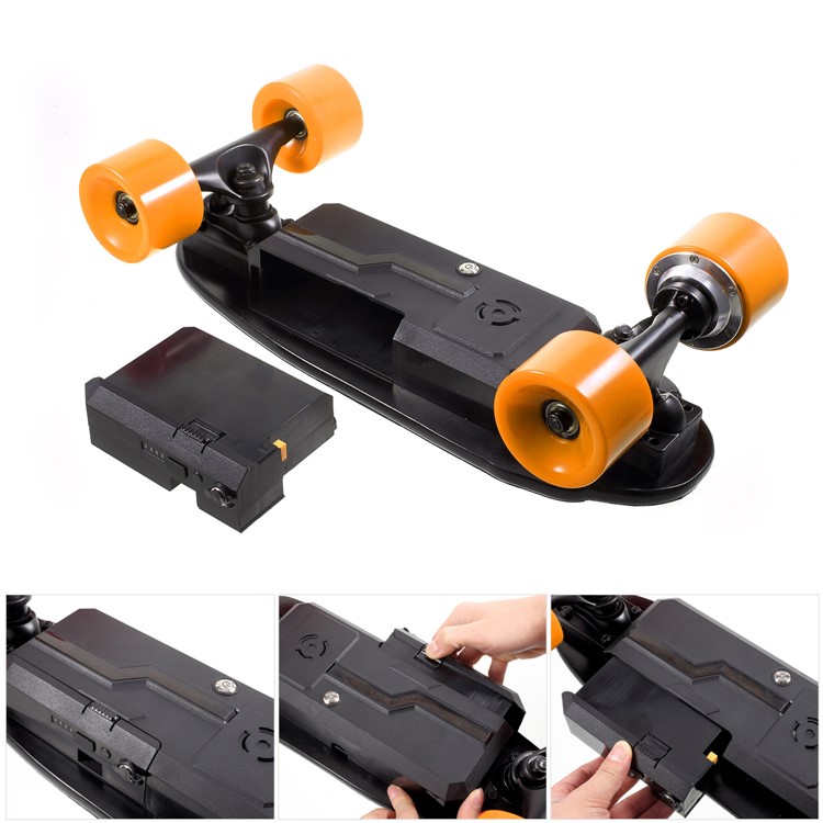 Detachable 4400mAh Battery 4-wheel Electric Skateboard Remote Control Slide Board - Orange / UK Plug-8