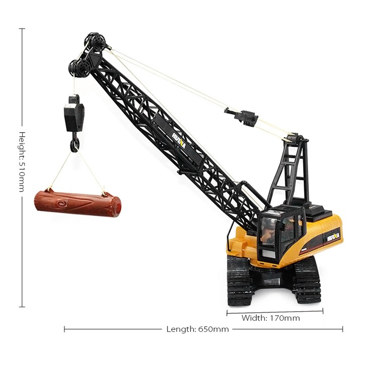 572 1: 14 2.4G 15CH RC Alliage Grue Ingénierie Camion Jouet-3