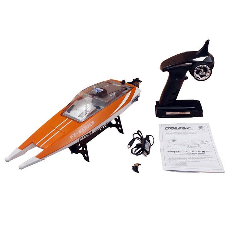 FT016 2.4G Radio Control High Speed Racing Boat with Water Cooling System - Orange-22