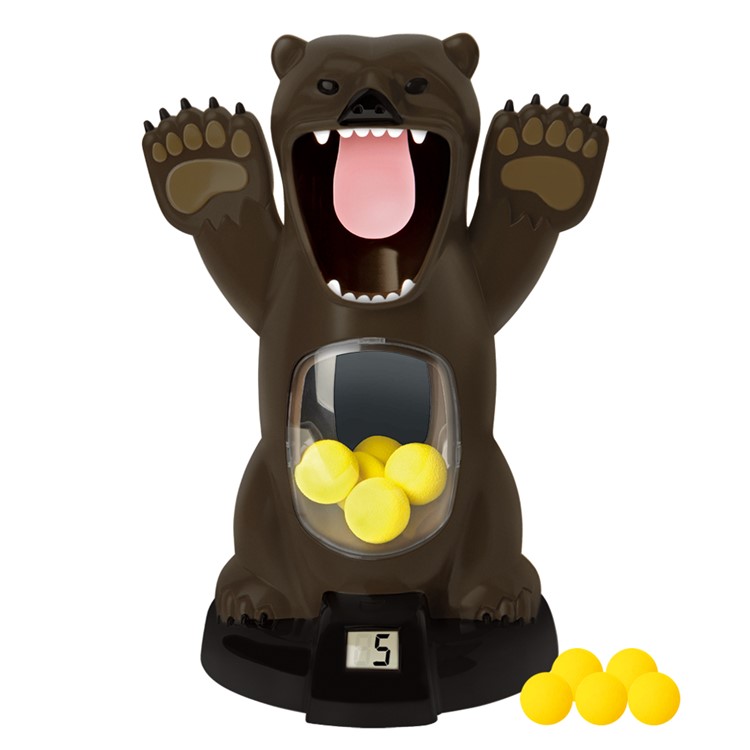 Hungry Bear Target Electronic Shooting Game with Sound 5 Foam Balls and Air Powered Gun Boy Safety Game-4