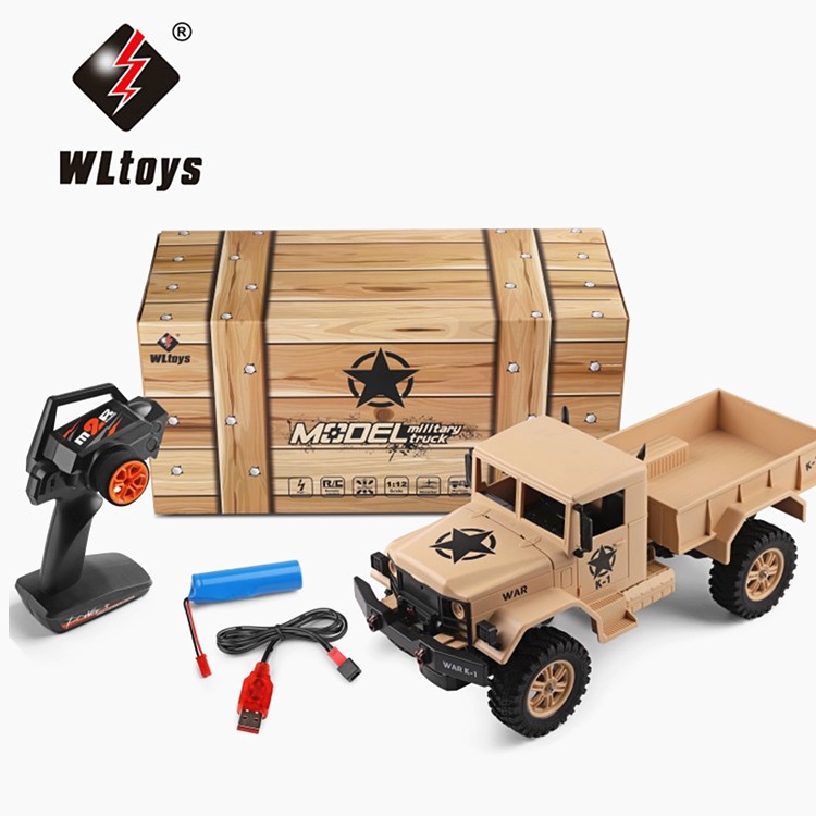 WLTOYS 124301 1: 12 2.4ghz 4WD Offroad RC Militär LKW Fahrzeug RC Auto - Braun-10