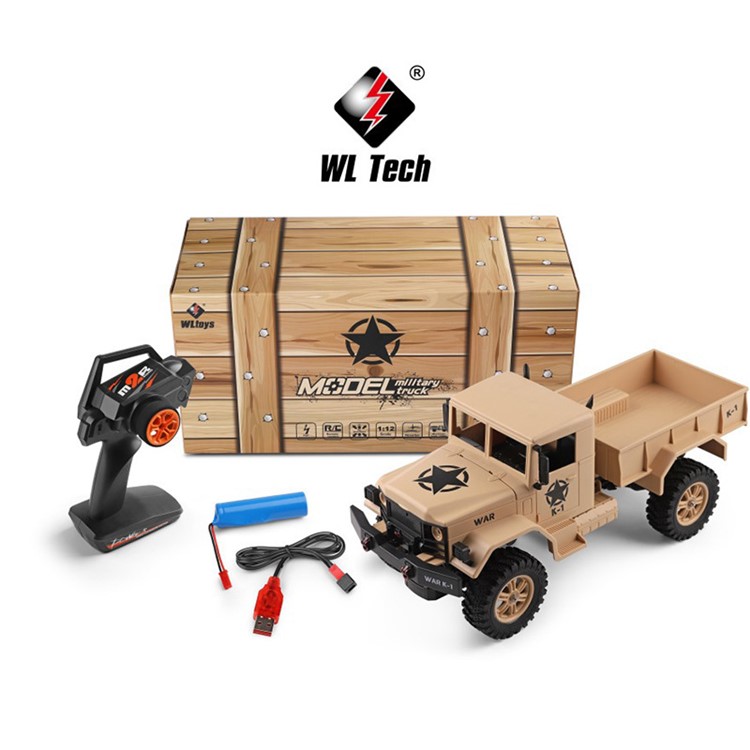 WLTOYS 124301 1: 12 2.4ghz 4WD Offroad RC Militär LKW Fahrzeug RC Auto - Braun-11
