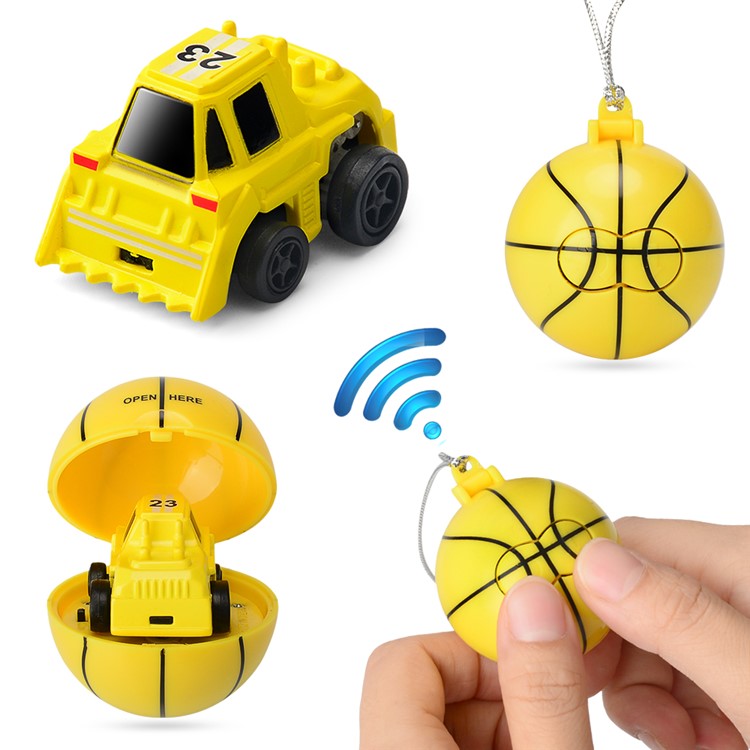 2.4G Mini Remote Control Car Basketball Storage Car Toy for Children - Basketball / Yellow