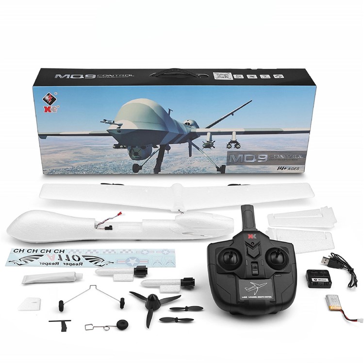 WLTOYS A110 Raubtier MQ-9 RC Flugzeug 2.4G 3CH DIY Segelflugzeug RTF Eingebautes Gyro 565mm Spannweite-12