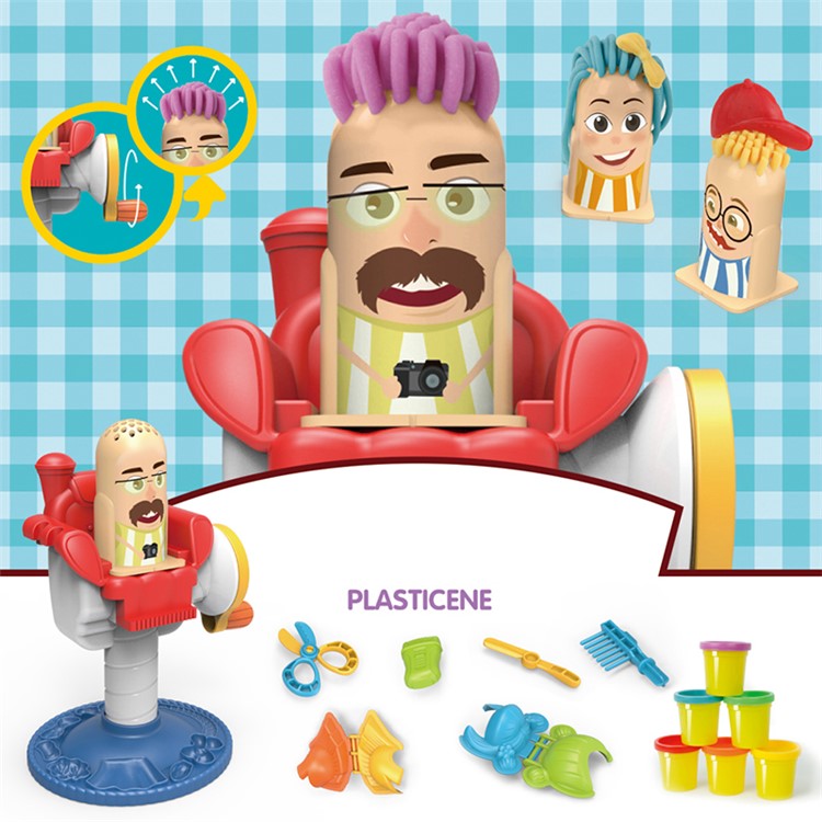 Children's Modeling Clay Toy Creative Barber Shop Toy Set-4