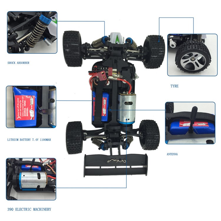1/18 2.4G 70 chilometri all'ora ad alta velocità RC Racing Car Toy WLToys A959-B - EU Plug-14