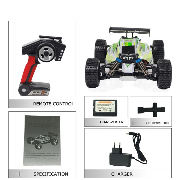 WLTOYS A959-B 1/18 2.4G 70km / h Buggy Off-Road RC Racing Car Toy-US bouchon-12