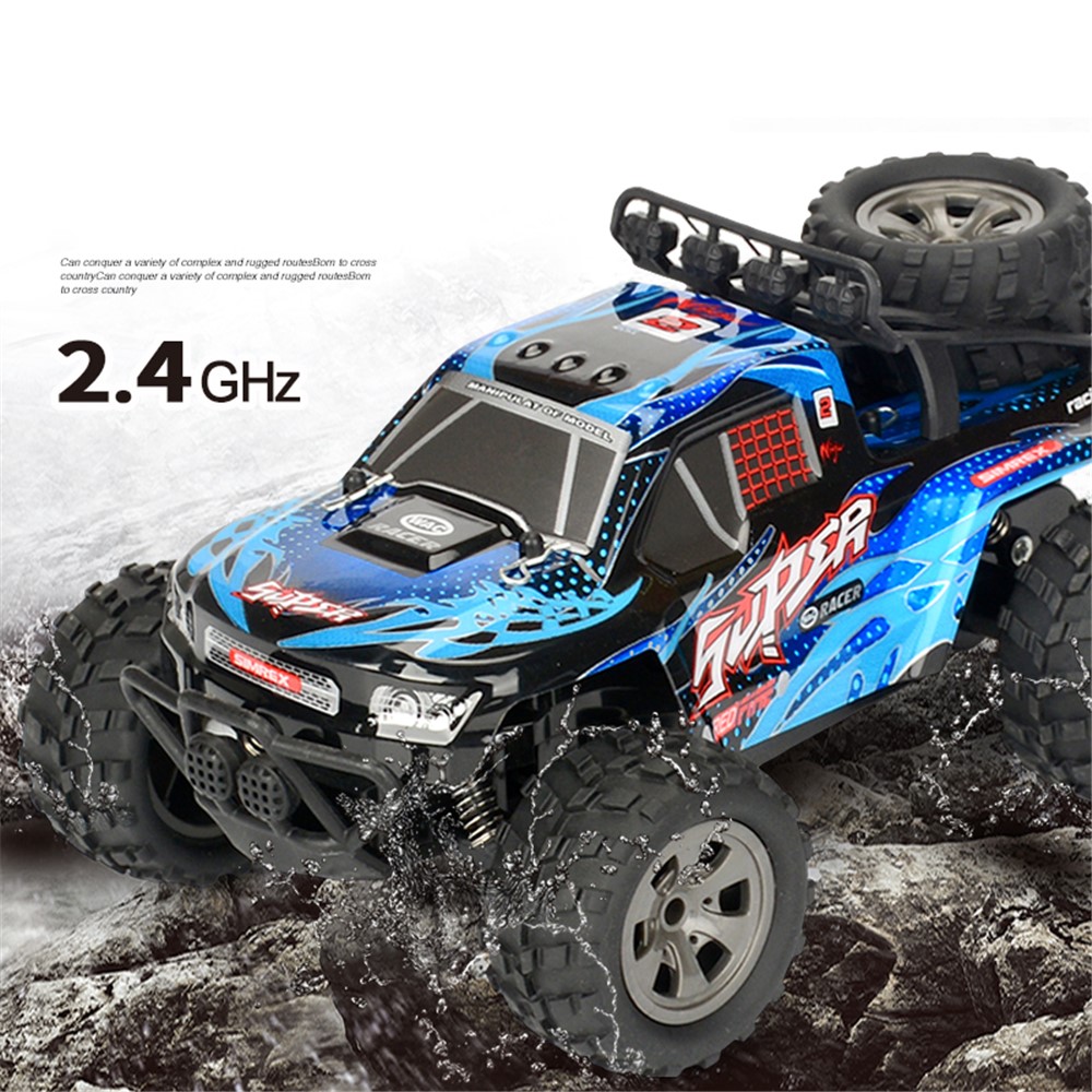 20km / H 1: 18 2.4g Control Remoto Coche RC Monster Monster Vehículo Todoterreno - Azul-2