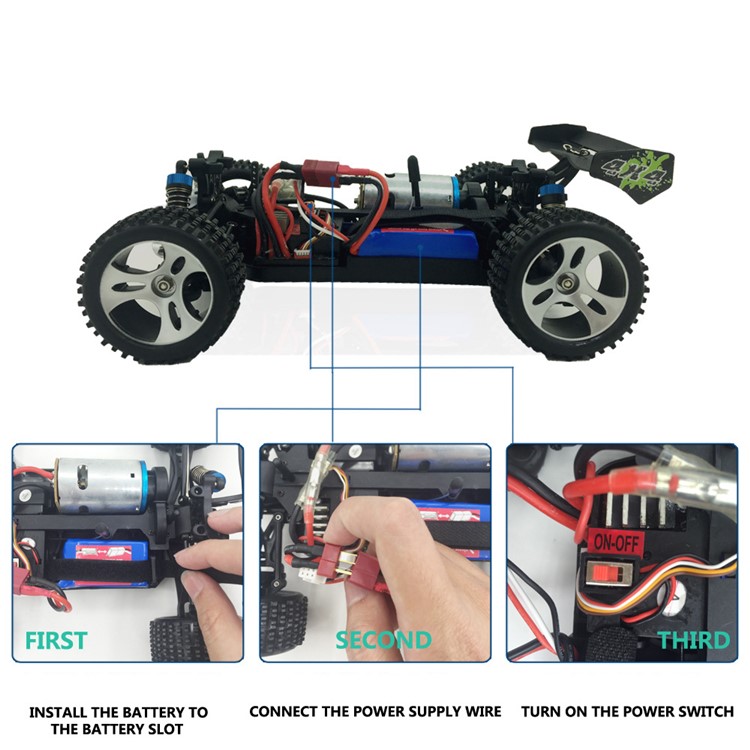 WLTOYS A959 High Speed ??1:18 Scale RTR Racing 2.4 G 4WD Electric Power Buggy - Vermelho / UE Plug-5